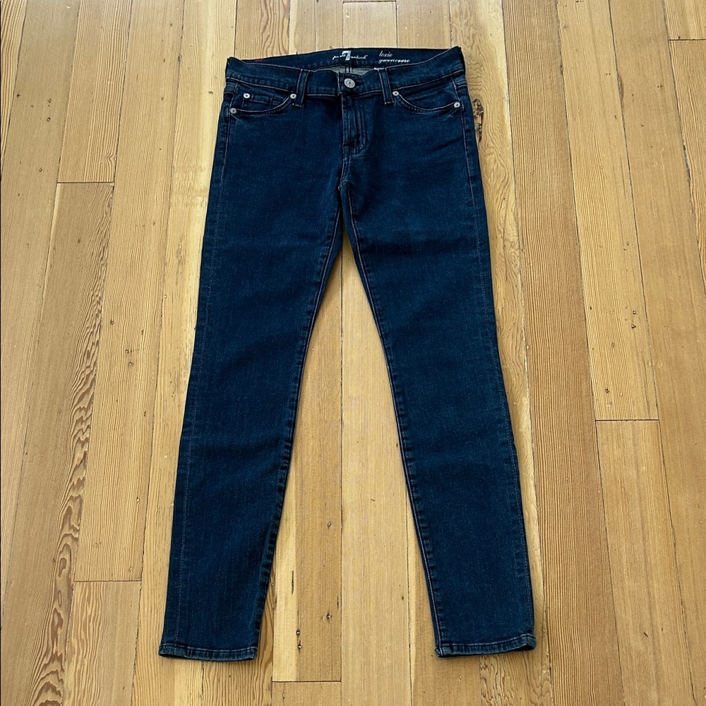 7 for all mankind PETITE blue denim jeans lexie gwenevere size 27 skinny leg